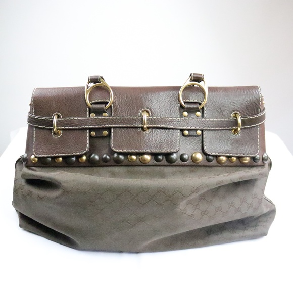 GUCCI Vintage Fall 2008 Large Brown Travel Luggage Bag Top Handle - Picture 7 of 8